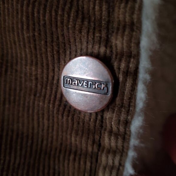 70's Maverick Blue Bell Corduroy Sherpa Vest Mens L Copper Buttons Retro Cowboy - Picture 4 of 12